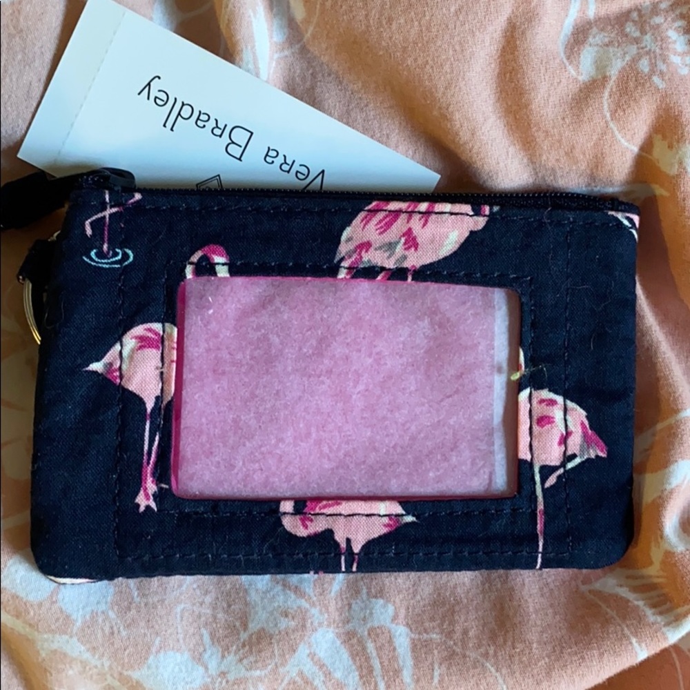 Vera Bradley flamingo zip id case